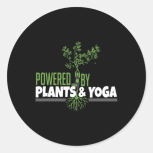 Adesivo Alimentado Por Plantas E Yoga Para Mulheres Camise
