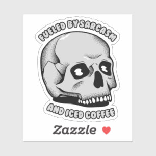 Adesivo Alimentado por sarcasmo e café gelado