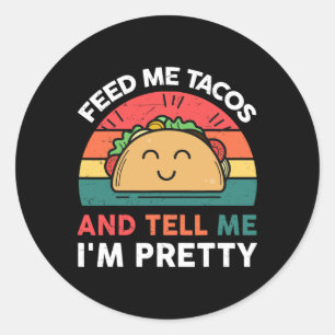 Adesivo Alimente-me Camiseta Taco Crianças Mulheres Mexica