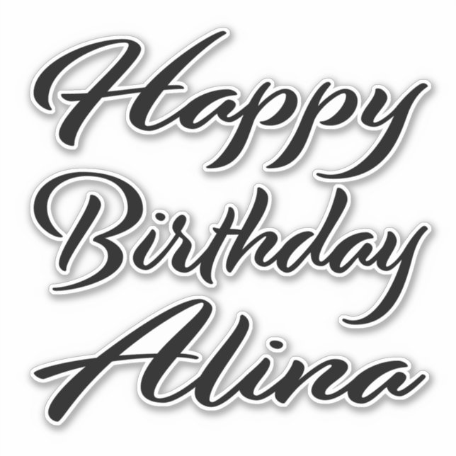 Adesivo Alina Name Vorname black Sticker Geburtstag (Frente)