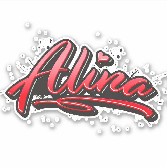 Adesivo Alina red Heart Graffiti Aufkleber Sticker (Frente)