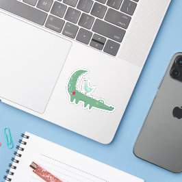 Adesivo Alinhador Verde Cento com Gaivota no Laptop Trasei