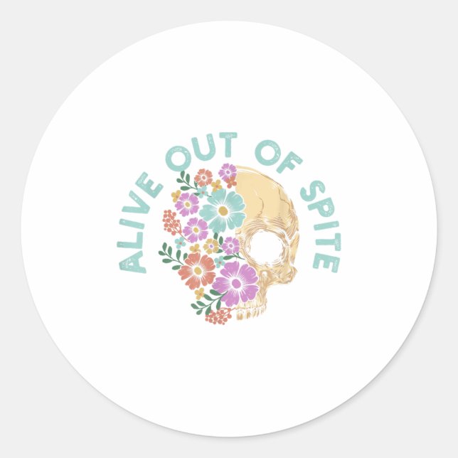 Adesivo Alive Out Of Ste Skull Quote  (Frente)