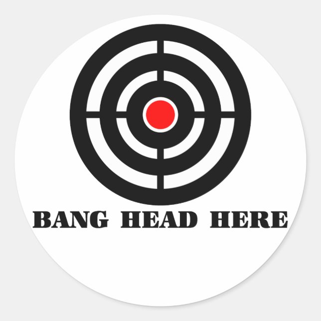 Adesivo Alivio De Estresse Ergonômico: Bang Head Aqui (Frente)