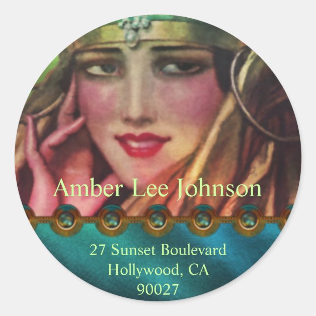 Adesivo Alkmaar Kashmir em Aqua e Dourado (Frente)