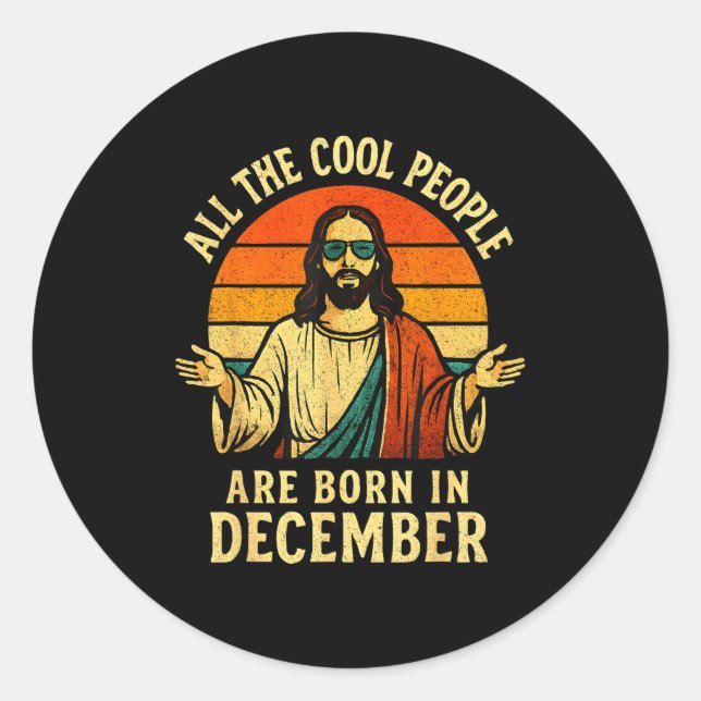 Adesivo All Cool People Are Born In December Birthday Chri (Frente)