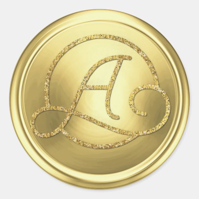 Adesivo ALL INITIALS Gold Circle Monogram Soft Gold (Frente)