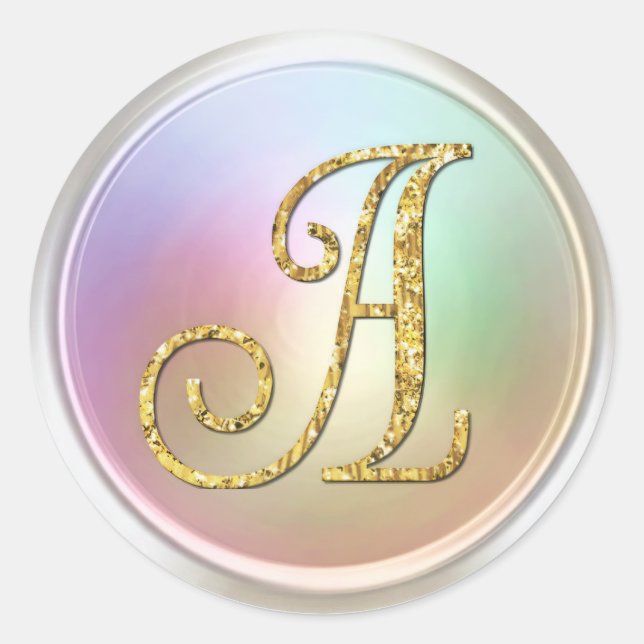 Adesivo ALL INITIALS Gold Monogram 3 Pearly (Frente)