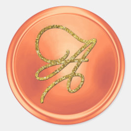 Adesivo ALL INITIALS Gold Script Monogram Copper