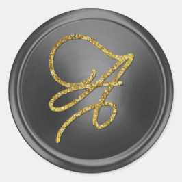 Adesivo ALL INITIALS Gold Script Monogram Dark Gray