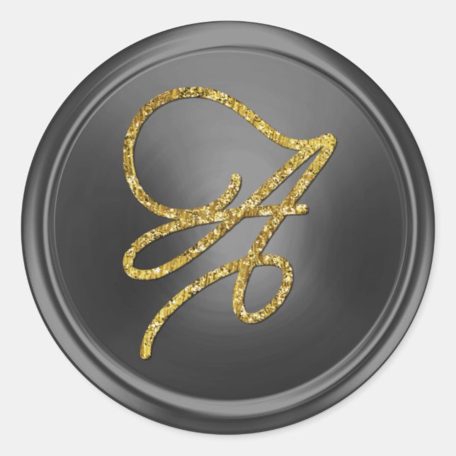Adesivo ALL INITIALS Gold Script Monogram Dark Gray (Frente)