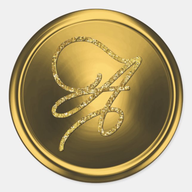 Adesivo ALL INITIALS Gold Script Monogram Gold (Frente)