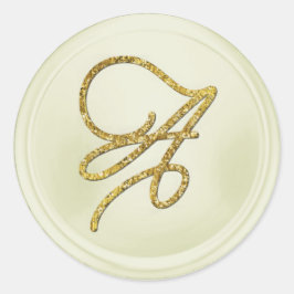 Adesivo ALL INITIALS Gold Script Monogram Off White