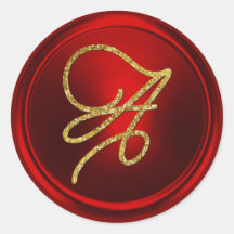 ALL INITIALS Gold Script Monogram Red