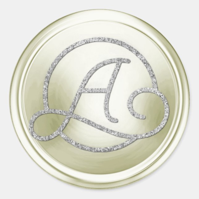 Adesivo ALL INITIALS Silver Circle Monogram Cream (Frente)