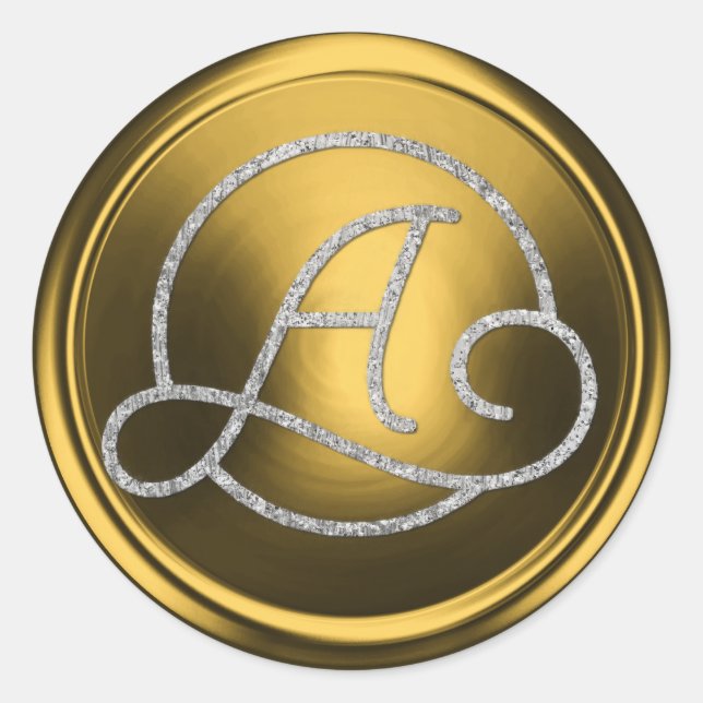 Adesivo ALL INITIALS Silver Circle Monogram Old Gold (Frente)