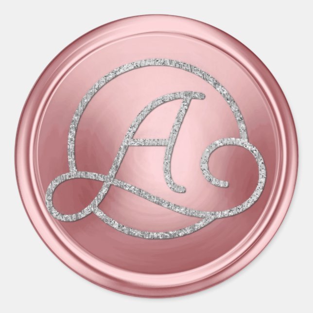 Adesivo ALL INITIALS Silver Circle Monogram Pink (Frente)