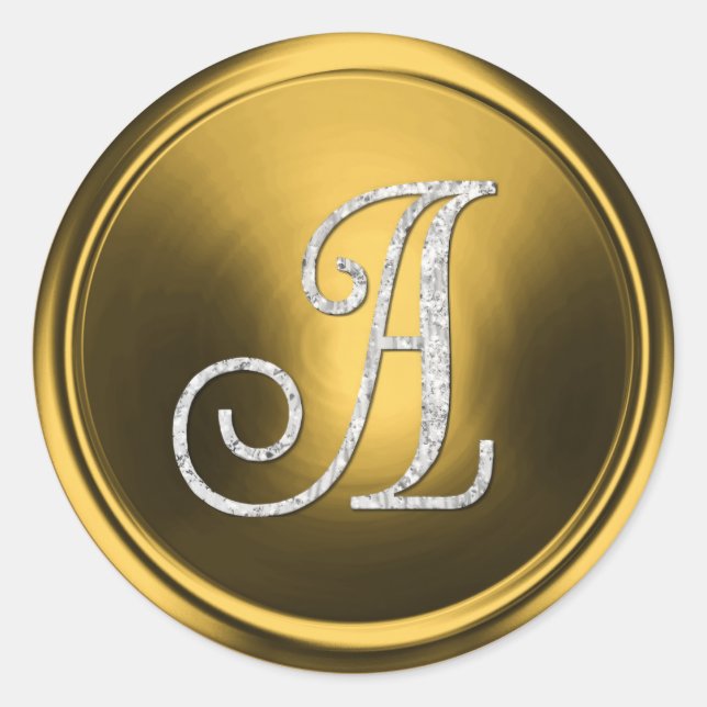 Adesivo ALL INITIALS Silver Monogram 3 Old Gold (Frente)