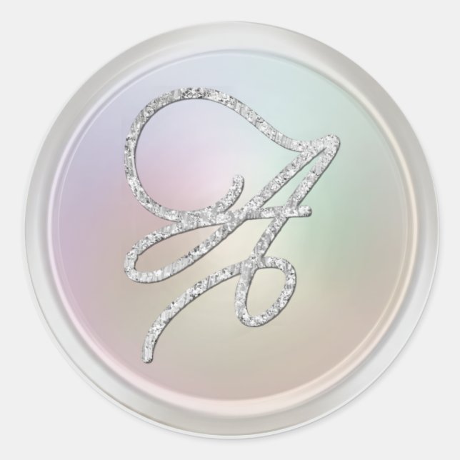 Adesivo ALL INITIALS Silver Script Monogram Pearl Gray (Frente)