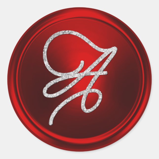 Adesivo ALL INITIALS Silver Script Monogram Red (Frente)