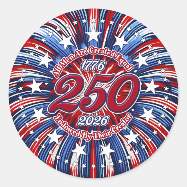 Adesivo All Men Are Created Equal Graphic Fireworks Pop (Frente)