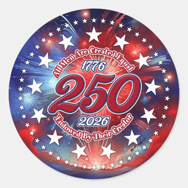 Adesivo All Men Are Created Graphics Fireworks Clouds (Frente)