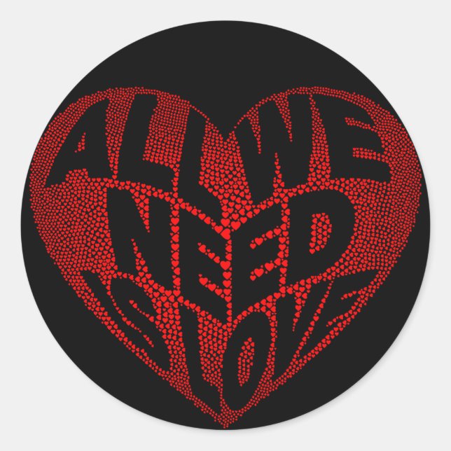 Adesivo All We Need is Love  Round Sticker (Frente)