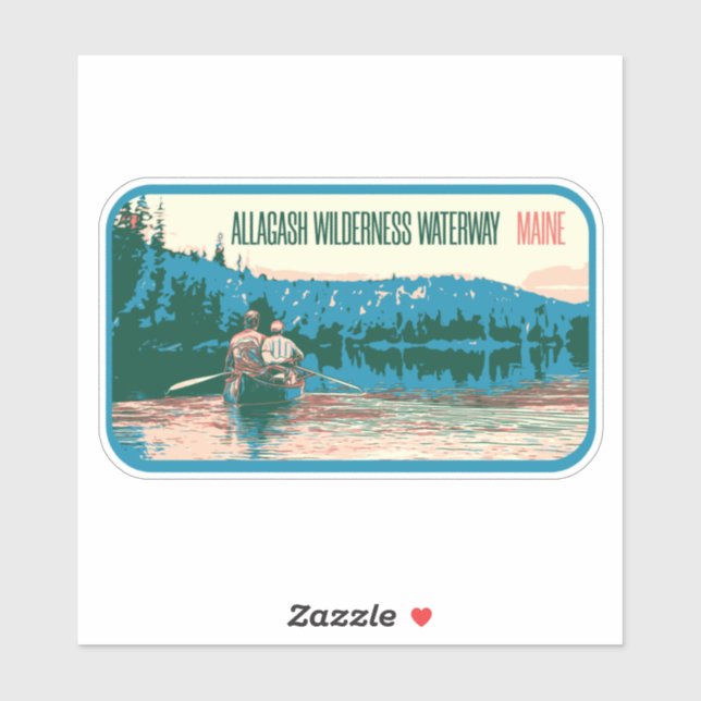 Adesivo Allagash Wilderness Waterway Maine USA Sticker (Folha)