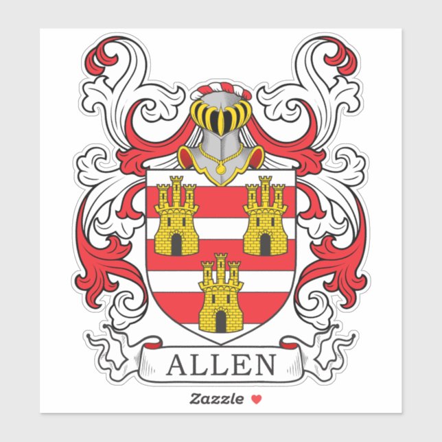 Adesivo Allen Family Crest (Folha)