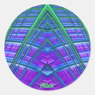 Adesivo ALLEN! Legal! Verde Azul Geométrico ~