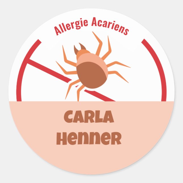 Adesivo Allergie Acariens Classic Round Sticker (Frente)