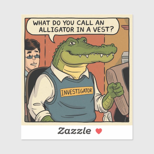 Adesivo Alligator Investigator Piada (Folha)