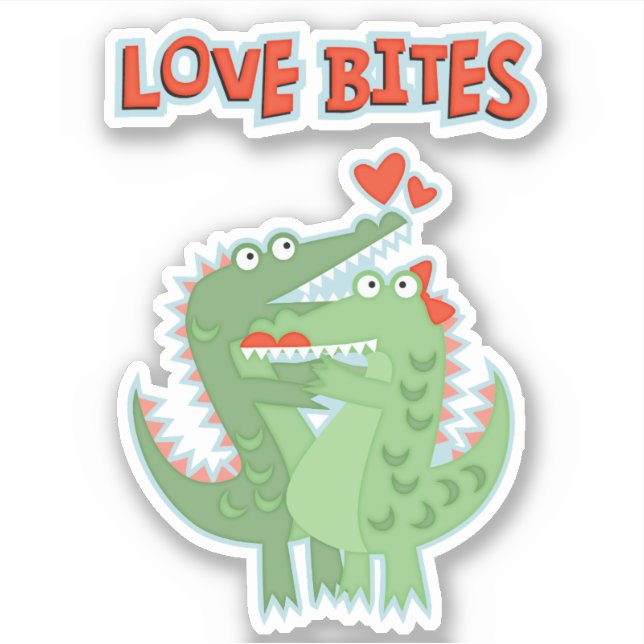 Adesivo Alligator Love Bites Namorados (Frente)