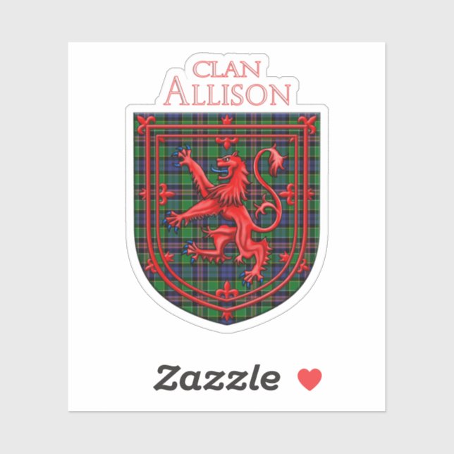 Adesivo Allison Tartan Scottish Xadrez Lion Rampant (Folha)
