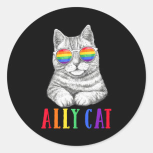 Adesivo Ally Cat LGBT Gay Rainbow Pride Flag Men