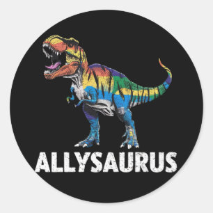 Adesivo Allysaurus LGBT Dinossaur Rainbow Flag Ally LGBT