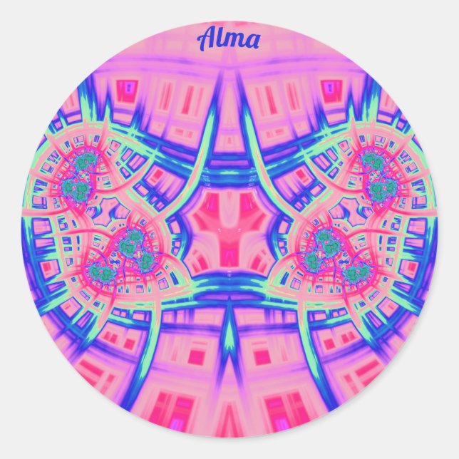 Adesivo ALMA - Azul rosa e verde - DIVERSÃO! ~ Clássico (Frente)