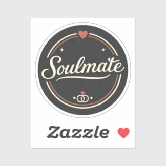 Adesivo Alma Gêmea Amor Retro Minimal (Escuro) Casal Combi