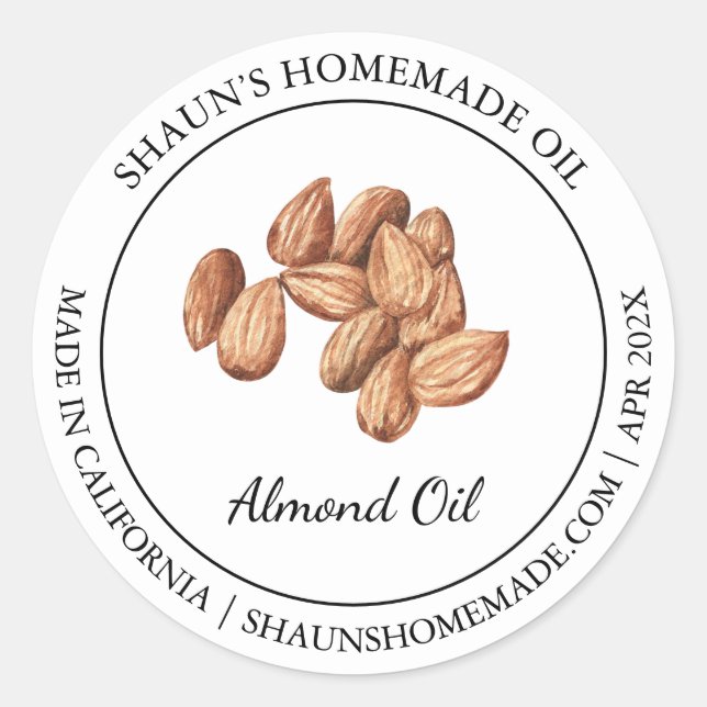 Adesivo Almond Oil Modern label (Frente)