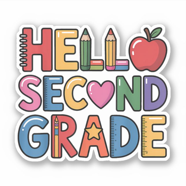 Adesivo Alô, 2º ano de recorte de volta à escola (Frente)