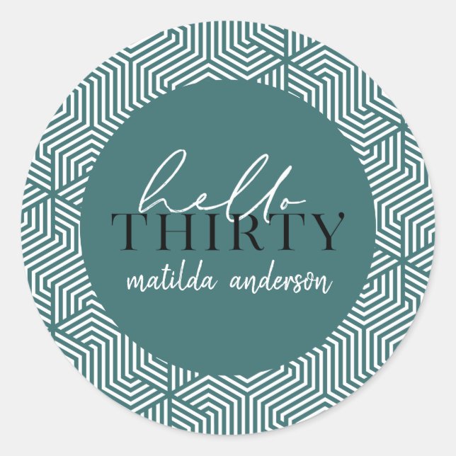 Adesivo Alô, 30 paus de aniversário de 30 anos (Frente)