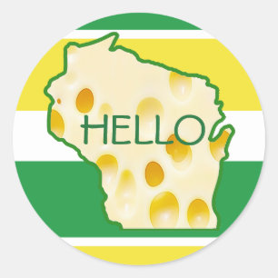Adesivo Alô de Wisconsin Swiss Cheese Head Stickers