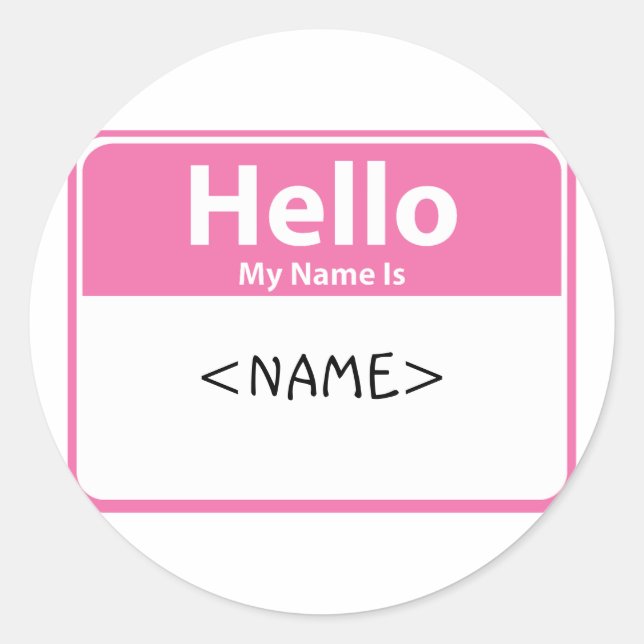 Adesivo Alô rosa Meu nome é,<NAME> (Frente)