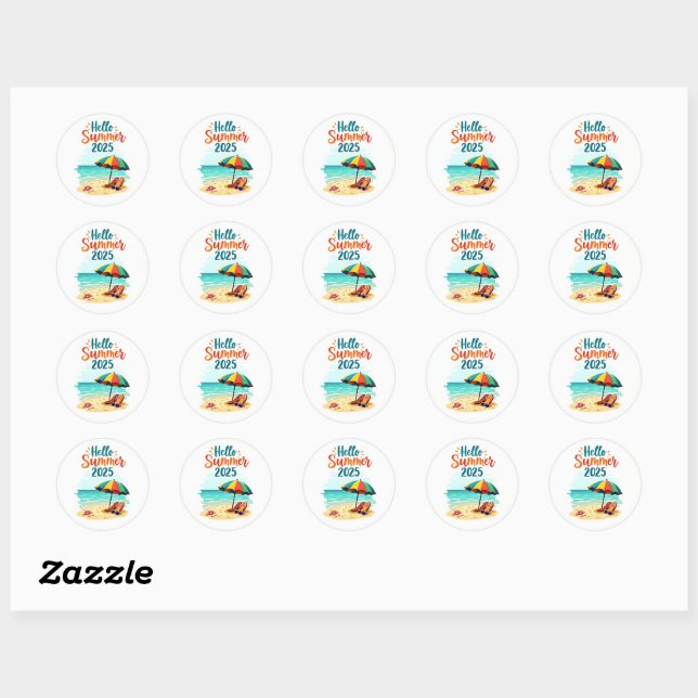 Adesivo Alô Summer 2025 🏖️ Beach Scene Sticker (Folha)
