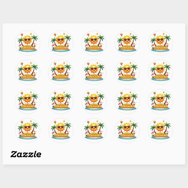 Adesivo Alô Sunshine Cute Cartoon Sticker (Folha)