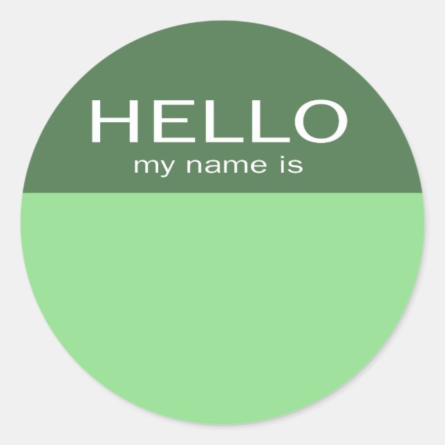 Adesivo Alô Único Meu Nome É - Verde em Verde (Frente)
