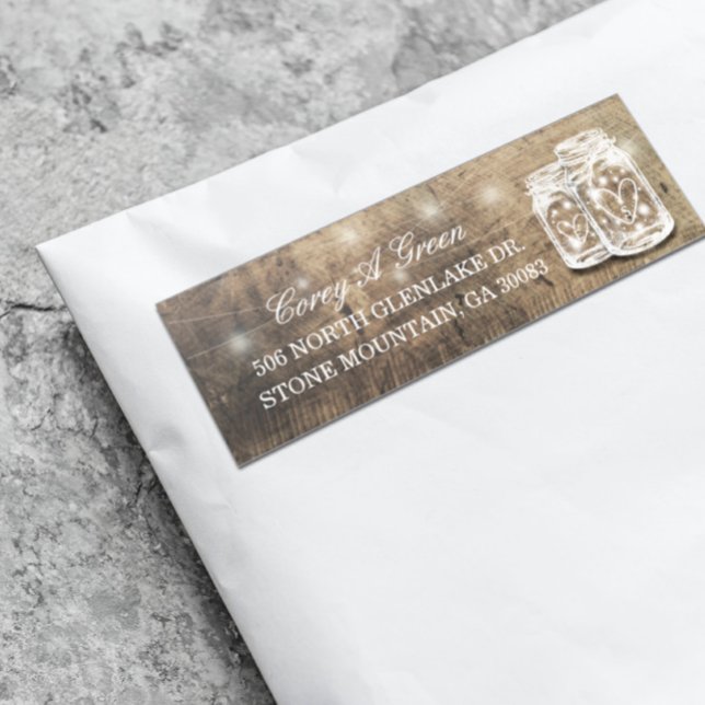 Adesivo Alocução De Casamento Mason Jars Wood String Light (Criador carregado)