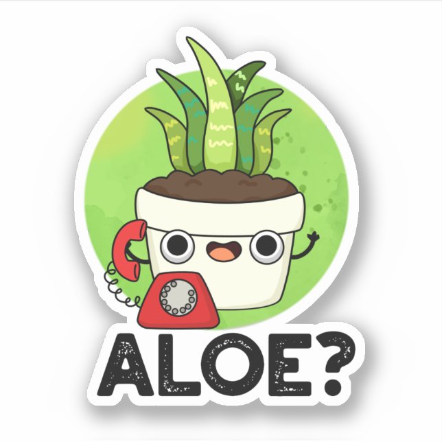 Adesivo Aloe Funny Plant Hello Pun (Frente)
