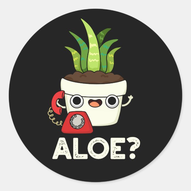Adesivo Aloe Funny Plant Hello Pun Dark BG (Frente)