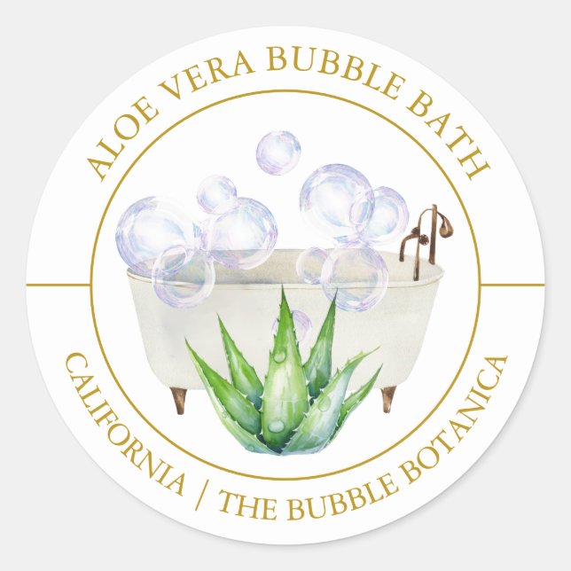Adesivo Aloe Vera Bubble Bath label (Frente)